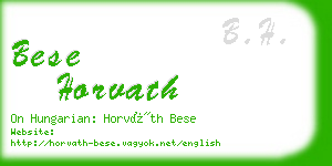 bese horvath business card